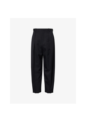 Womens Bottega Veneta Pleated High-Rise Wool Trousers