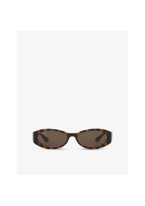 Gucci Gg1660S Oval-Frame Acetate Sunglasses
