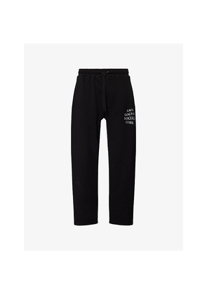Mens Anti Social Social Club Glitter Straight-Leg Cotton-Jersey Jogging Bottoms
