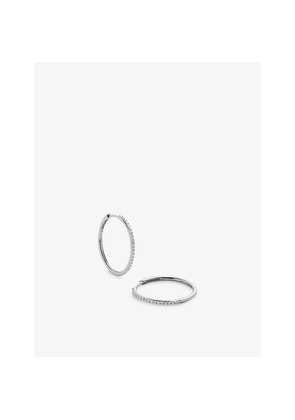 Womens Monica Vinader Pavé 14ct White-Gold and 0.23ct Round Brilliant-Cut Lab-Grown Diamond Hoop Earrings