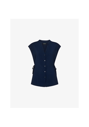 Womens Whistles Side-Tie Button-Down Woven Shirt