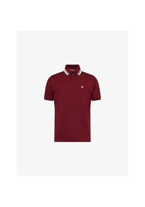 Mens Gucci Logo-Embroidered Stripe-Collar Cotton-Pique Polo Shirt
