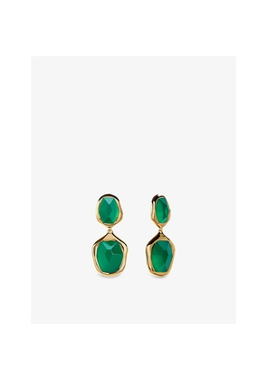 Womens Monica Vinader Odyssey Cocktail 18ct Gold Vermeil-Plated 925 Sterling Silver and Onyx Drop Earrings