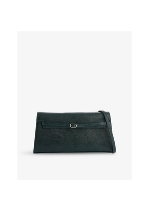 Womens Verafied Emerald Lizard Leather Shoulder Bag