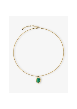 Womens Monica Vinader Odyssey 18ct Gold Vermeil-Plated 925 Sterling Silver and Onyx Pendant Necklace