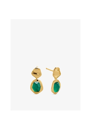 Womens Monica Vinader Odyssey Small 18ct Gold Vermeil-Plated 925 Sterling Silver and Onyx Drop Earrings