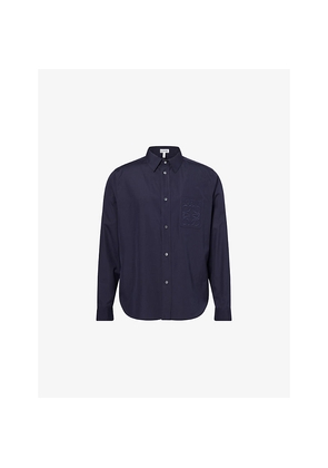Mens Loewe Long-Sleeves Regular-Fit Cotton-Poplin Shirt
