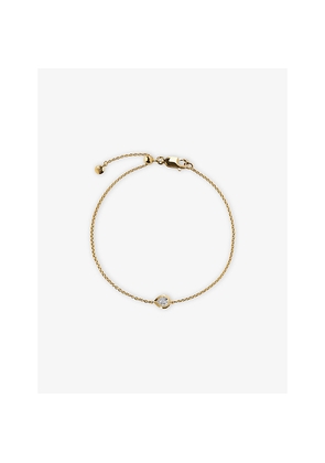 Womens Monica Vinader Pear-Shaped 0.06ct Lab-Grown Diamond and 18ct Yellow-Gold Vermeil Chain Bracelet