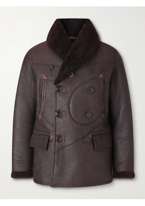RRL - Slim-Fit Double-Breasted Shearling Coat - Men - Brown - S