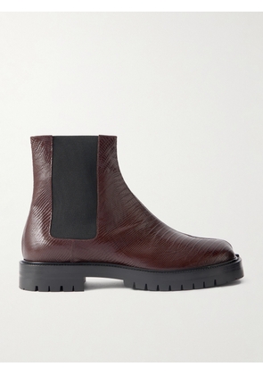 Maison Margiela - Tabi Lizard-Effect Leather Chelsea Boots - Men - Brown - EU 41