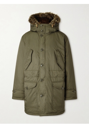 RRL - Plush-Trimmed Padded Shell Hooded Parka - Men - Green - S