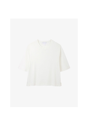 Womens The White Company Ribbed Oversized-Fit Stretch Modal and Cotton-Blend T-Shirt