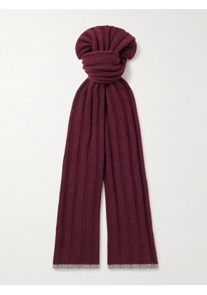 Brunello Cucinelli - Ribbed Cashmere Scarf - Men - Burgundy