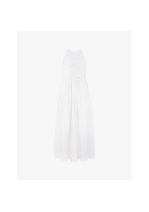 Womens Ro&Zo Marina Floral-Cutwork Sleeveless Cotton Midi Dress