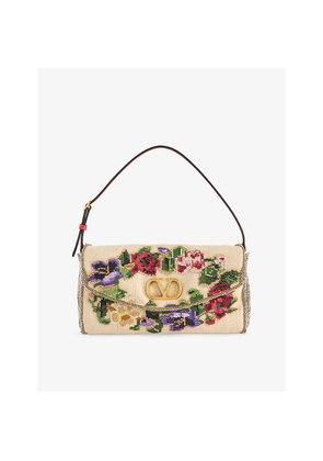 Womens Valentino Garavani Vain Linen Shoulder Bag