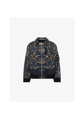 Mens Sacai Floral-Print Long-Sleeve Cotton-Blend Jacket