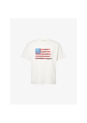 Mens Duke & Dexter American Flag Crewneck Cotton-Jersey T-Shirt