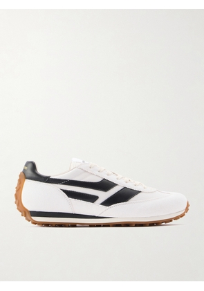 TOM FORD - Mick Leather-Trimmed Suede and Mesh Sneakers - Men - White - EU 40
