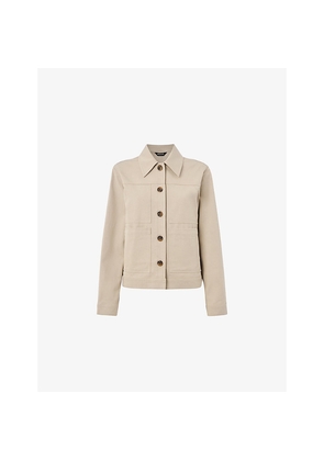 Womens Whistles Mia Four-Pocket Cotton-Blend Jacket