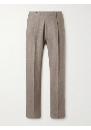 Boglioli - Straight-Leg Pleated Virgin Wool-Hopsack Suit Trousers - Men - Neutrals - IT 46