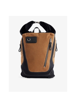 Mens Loewe Roll Top Logo Canvas Backpack