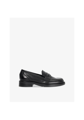 Womens Dune Giya Flat Leather Penny Loafers