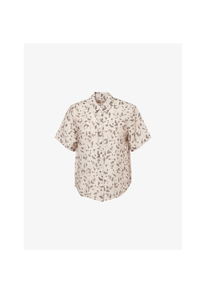 Womens Samsoe Samsoe Saminna Short-Sleeves Woven Shirt