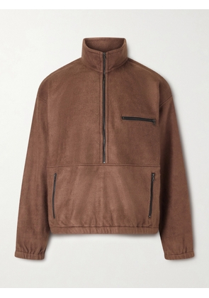 Auralee - Silk-Fleece Half-Zip Sweatshirt - Men - Brown - 3