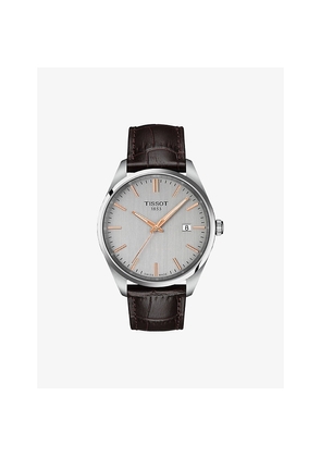 Tissot PR 100 Stainless Steel and Leather Quartz Watch