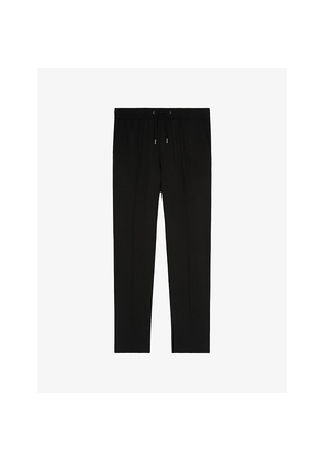 Mens The Kooples Elasticated-Waist Straight-Leg Stretch-Wool Trousers