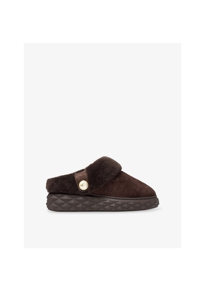 Womens Jimmy Choo Diamond Shearling Mules