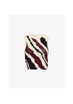 Womens Acne Studios Striped V-Neck Wool Vest