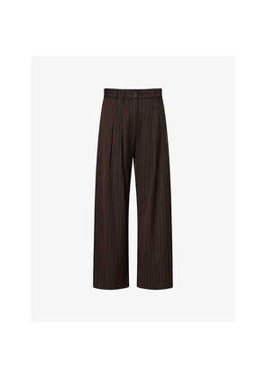 Womens Me And Em Pinstripe Wide-Leg Woven Trousers