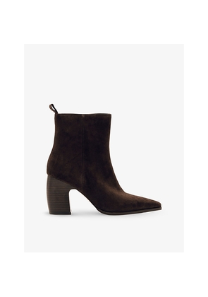 Womens Reiss Amy Heeled Suede Ankle Boots