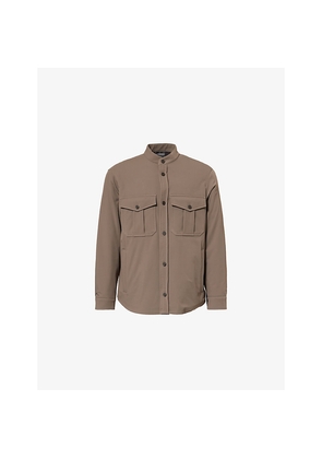 Mens Emporio Armani Quilted Patch-Pocket Woven Shacket