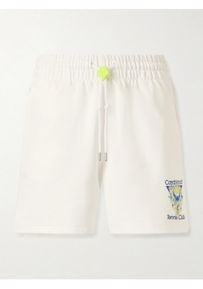 Casablanca - Tennis Club Icon Straight-Leg Organic Cotton-Jersey Drawstring Shorts - Men - White - S