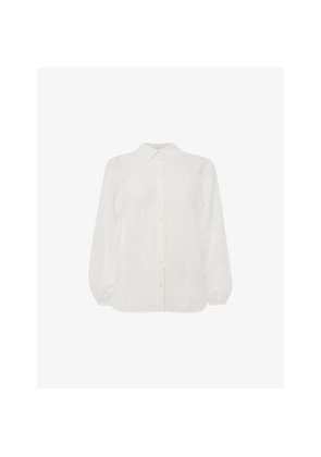 Womens Whistles Relaxed-Fit Textured Woven Shirt
