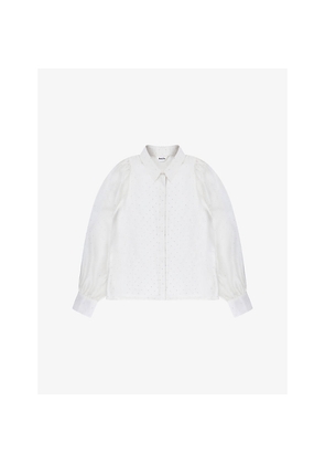 Womens Ro&Zo Rhinestone-Embellished Puff-Sleeve Woven Shirt