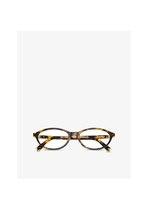 Womens Miu Miu Mu 09Xv Round-Frame Tortoiseshell Optical Glasses