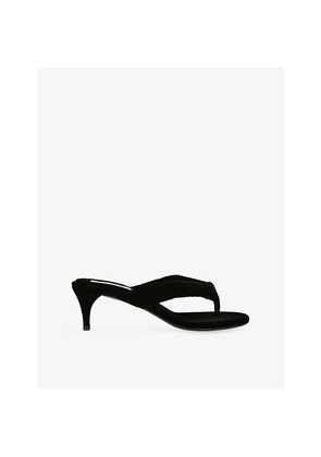 Womens Azzedine Alaia Thong 55 Heeled Velvet Mules