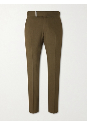 TOM FORD - Atticus Straight-Leg Wool, Cashmere and Silk-Blend Canvas Suit Trousers - Men - Green - IT 46