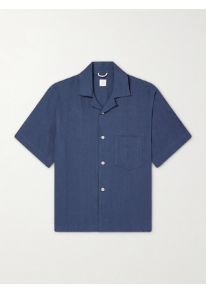 Eleventy - Camp-Collar Linen Shirt - Men - Blue - S