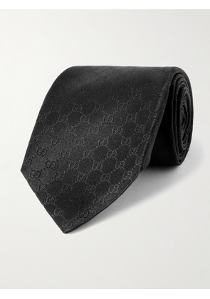 Gucci - 8cm Logo-Jacquard Silk Tie - Men - Black