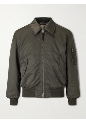 TOM FORD - Padded Satin Bomber Jacket - Men - Green - IT 46