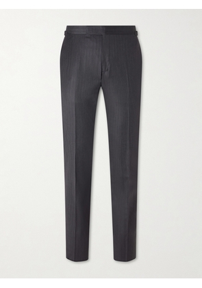 TOM FORD - Straight-Leg Herringbone Wool and Silk-Blend Suit Trousers - Men - Gray - IT 46