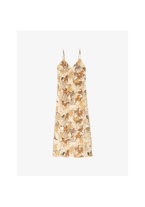 Womens Zadig&Voltaire Ramelil Horse-Pattern Silk Midi Dress