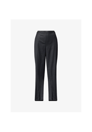 Womens Theory High-Rise Wide-Leg Wool Trousers