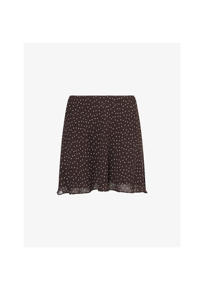 Womens Reformation Brandy Polka-Dot Woven Mini Skirt