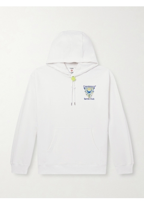 Casablanca - Tennis Club Icon Logo-Print Organic Cotton-Jersey Hoodie - Men - White - S