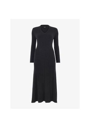 Womens Whistles Ribbed Cotton and Cashmere Midi Dress